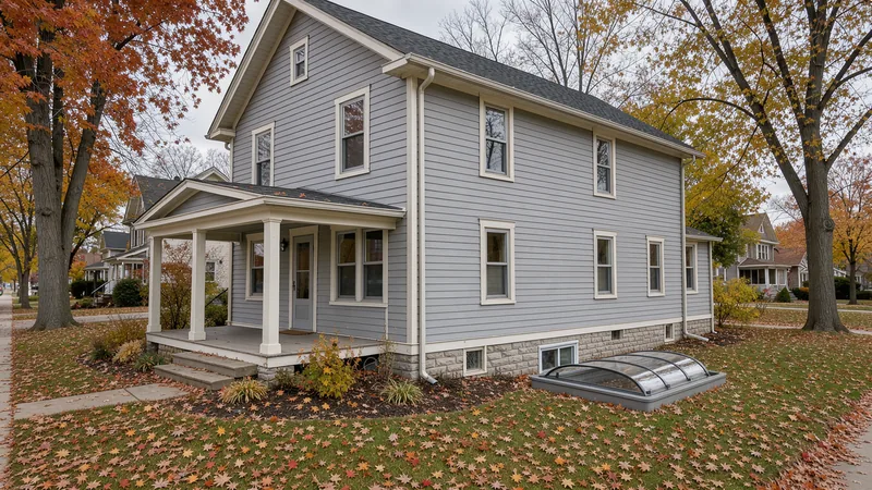 Egress window installation on a home in Rockford, IL